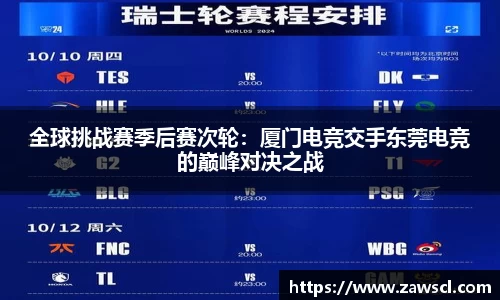 全球挑战赛季后赛次轮：厦门电竞交手东莞电竞的巅峰对决之战